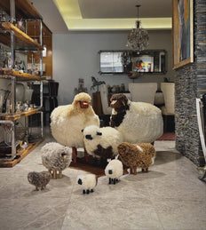 Natural sheepskin rugs and wool decor