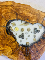 Live Edge Olive Wood Resin Side Table – White Resin Vintage Coins, 20.1 × 14.2 in (One of a Kind, T63) 1-gvZwjcS-ok4v5Wb8gDvk2IfUJ_0jxLl