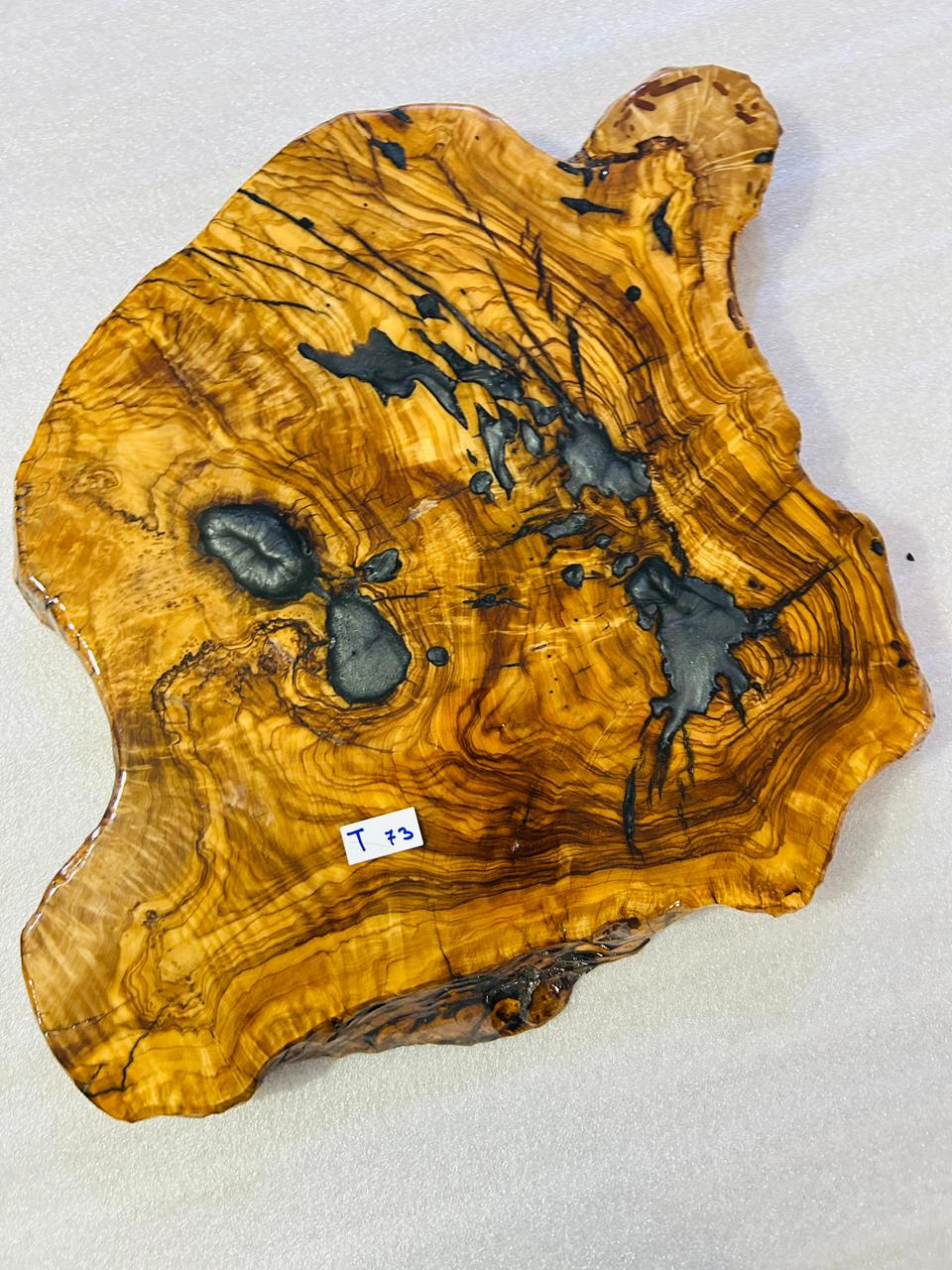 Live Edge Olive Wood Resin Small Coffee Table – Blue Grey Resin, 25.6 × 19.3 in (One of a Kind, T73) 12lw4IqPYXa26MGblnKZzKMQzru78hha8