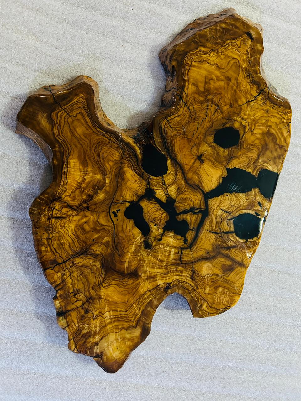 Live Edge Olive Wood Resin Small Coffee Table – Black Resin Spots, 28.7 × 19.3 in (One of a Kind, T49) 13a97NAa1N3XSQuBu8vVKH1CGA-LsDhV
