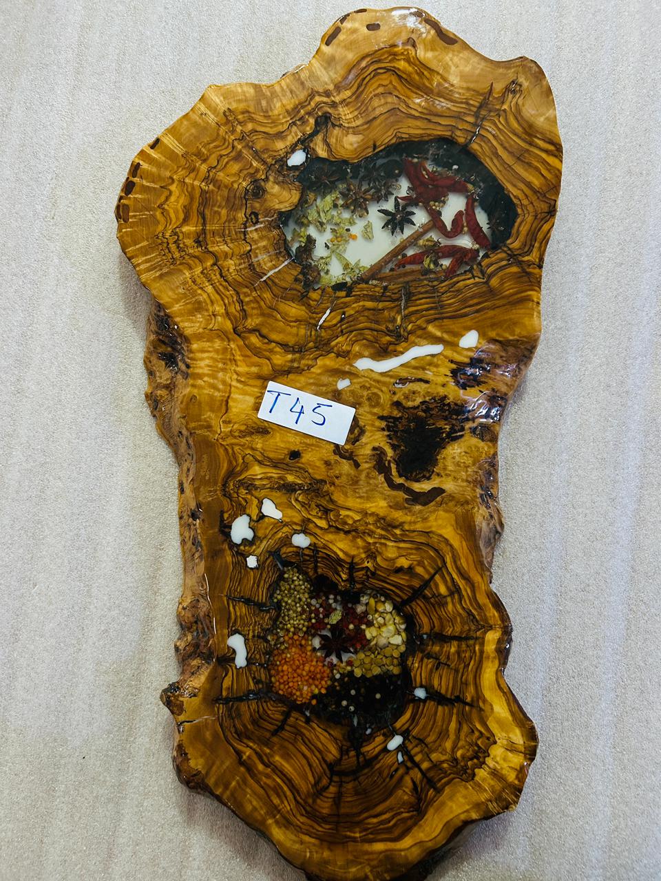 Live Edge Olive Wood Resin Small Coffee Table – Spice Resin, 26.8 × 13.8 in (One of a Kind, T45) 148CTaVIhILD64QQ6JJ8DBFGJ0t3Hcm0i