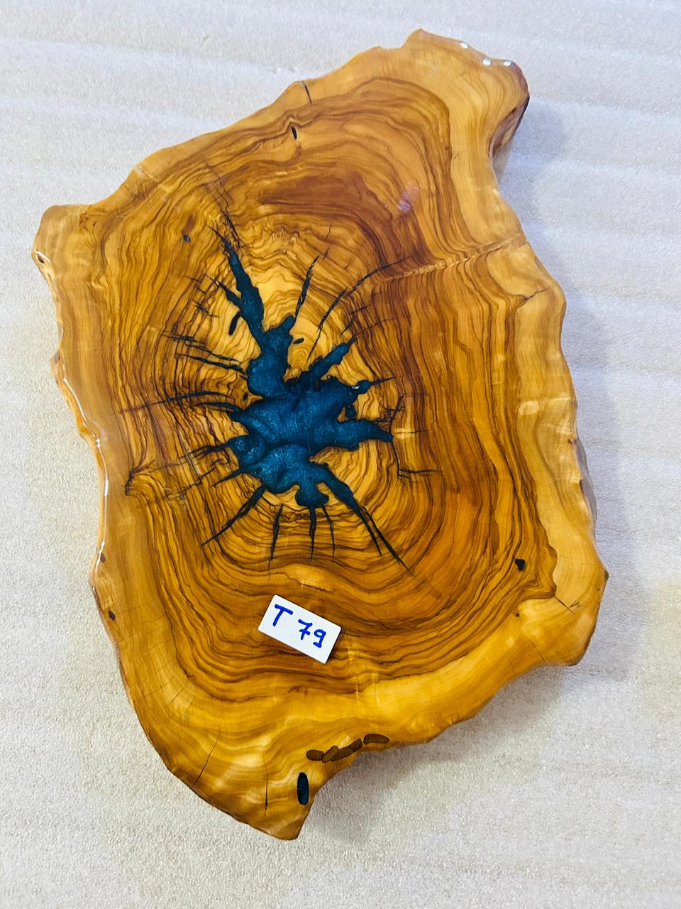 Live Edge Olive Wood Resin Side Table – Blue Starburst Resin, 19.7 × 13 in (One of a Kind, T79) 19puZUSbbHk7f5w6hnDN4zB7oC6Tz7e6Q