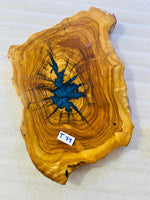 Live Edge Olive Wood Resin Side Table – Blue Starburst Resin, 19.7 × 13 in (One of a Kind, T79) 19puZUSbbHk7f5w6hnDN4zB7oC6Tz7e6Q
