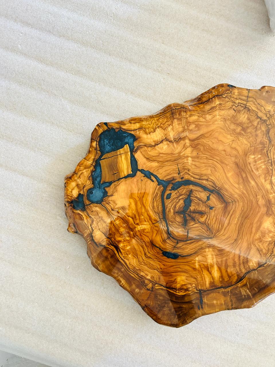 Live Edge Olive Wood Resin Side Table – Blue Grey Resin Veins, 18.1 × 15 in (One of a Kind, T87) 1BPJrN9Z1hE1Fbx-ENr8kumWlJTcC75kF