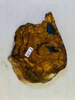 Live Edge Olive Wood Resin Side Table – Blue Resin Accents, 17.3 × 15 in (One of a Kind, T38) 1CFS-f1-3HBGNJLTGbGNmdkb3D0TZoW95