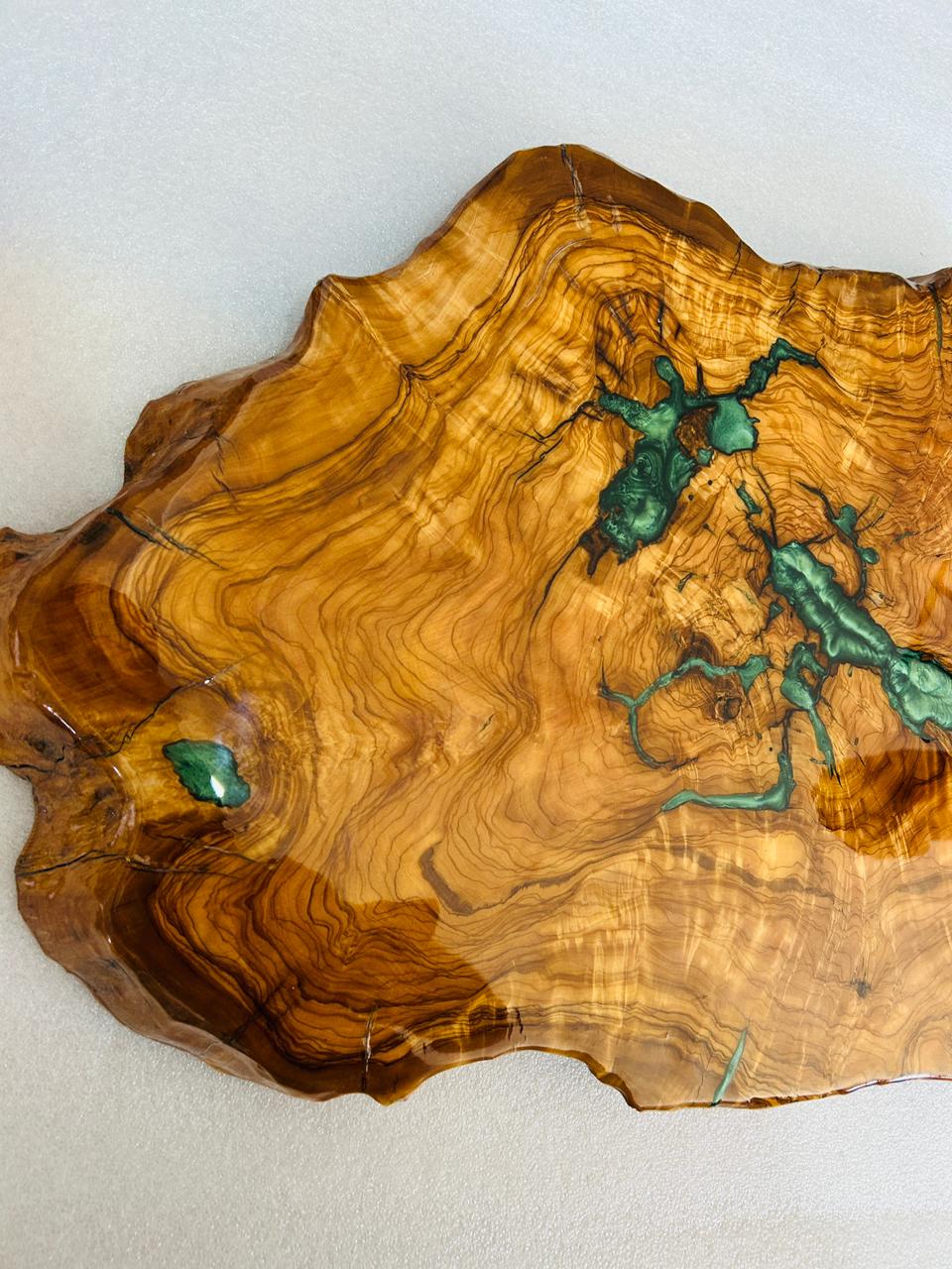 Live Edge Olive Wood Resin Small Coffee Table – Green Resin Veins, 26.8 × 17.3 in (One of a Kind, T100) 1CbnlC3KDp0jtR3HTx_oQHuJ_wiCcc3zQ