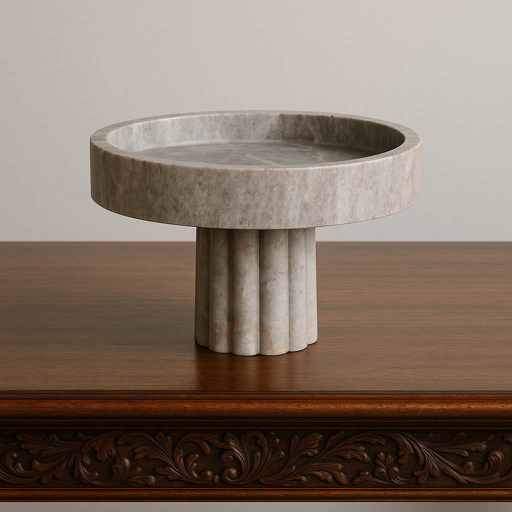 Luxury Marble Pedestal Tray Gray 1F2E0284-DC84-4131-A577-A19EB3F9F5A2