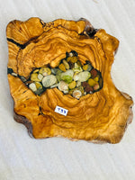 Live Edge Olive Wood Resin Side Table – Sea Shell Pebble Resin, 20.9 × 16.9 in (One of a Kind, T93) 1FShW6Ik3RErnFPxGD8J0KDO0QAVtEnB2