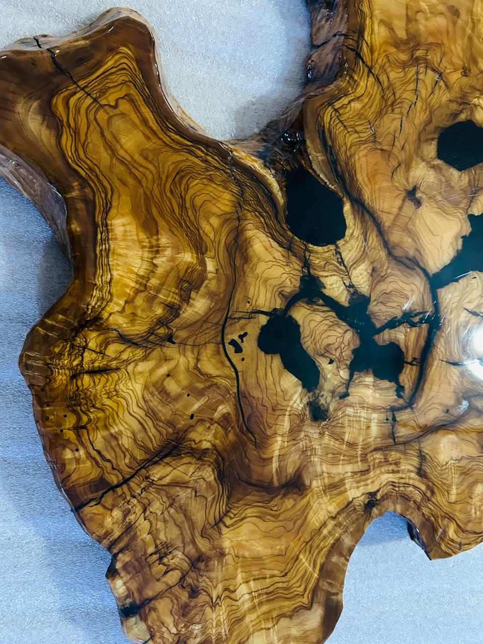 Live Edge Olive Wood Resin Small Coffee Table – Black Resin Spots, 28.7 × 19.3 in (One of a Kind, T49) 1HMlfdFRSx-v2zQcwsnLk__LLAFduYr7s
