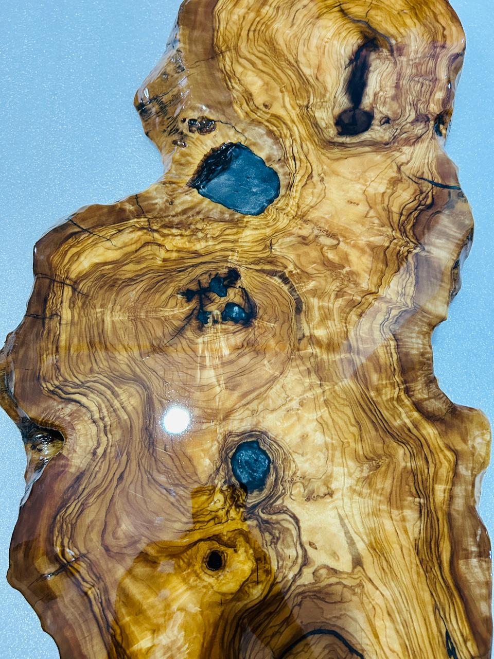 Live Edge Olive Wood Resin Small Coffee Table – Black Resin Knots, 30.3 × 14.6 in (One of a Kind, T99) 1I3O3SjF8karWzI2_EX_B-5rBG3aXr3b3