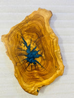 Live Edge Olive Wood Resin Side Table – Blue Starburst Resin, 19.7 × 13 in (One of a Kind, T79) 1JIEo5EBUrg9gKtjF10vSsJ2Mb8Flj11g