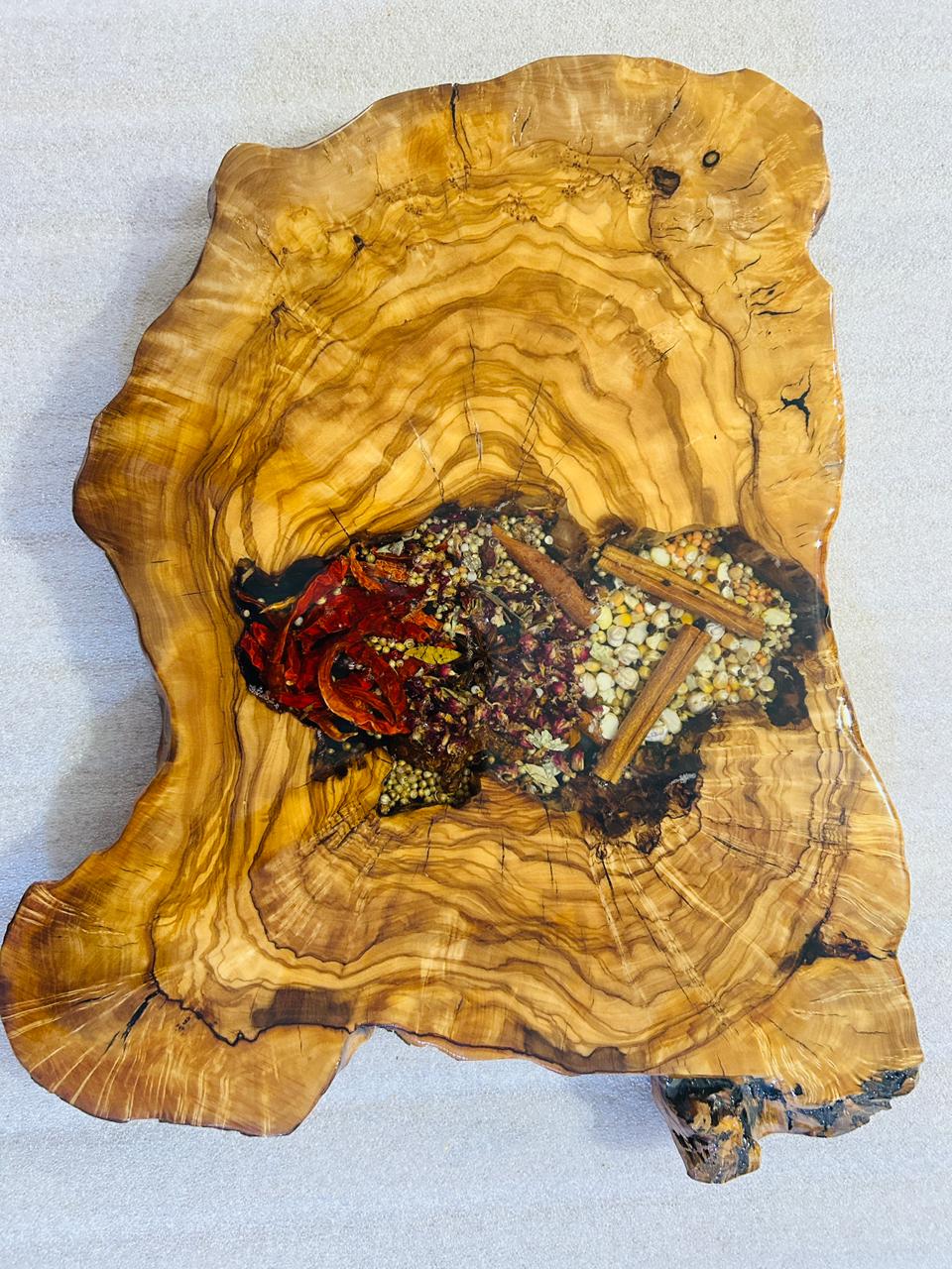 Live Edge Olive Wood Resin Side Table – Red Chili Spice Resin, 18.5 × 15.4 in (One of a Kind, T82) 1KVO_MzERR9PnKm7kKl4ls7abg9-Tfh8O