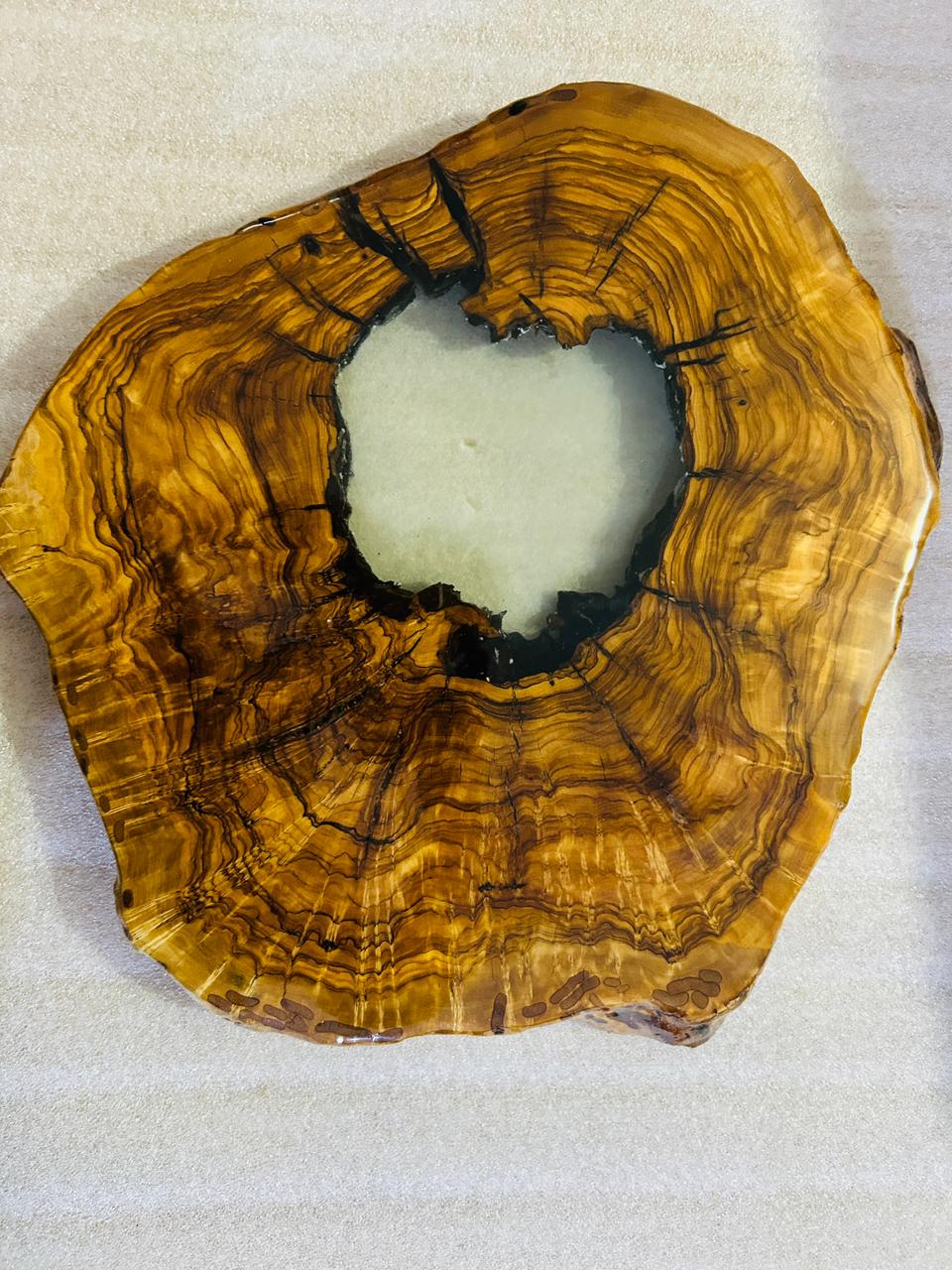 Live Edge Olive Wood Resin Side Table – White Resin Center, 16.5 × 15.7 in (One of a Kind, T58) 1LjGQgv1P9nJvDh9L_WWusVqpaIpN4gbe