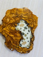 Live Edge Olive Wood Resin Side Table – White Resin Vintage Charms, 18.5 × 14.6 in (One of a Kind, T43) 1MC6DFQzeXVW4YM9wfuVzz9iy5Ng8CExI