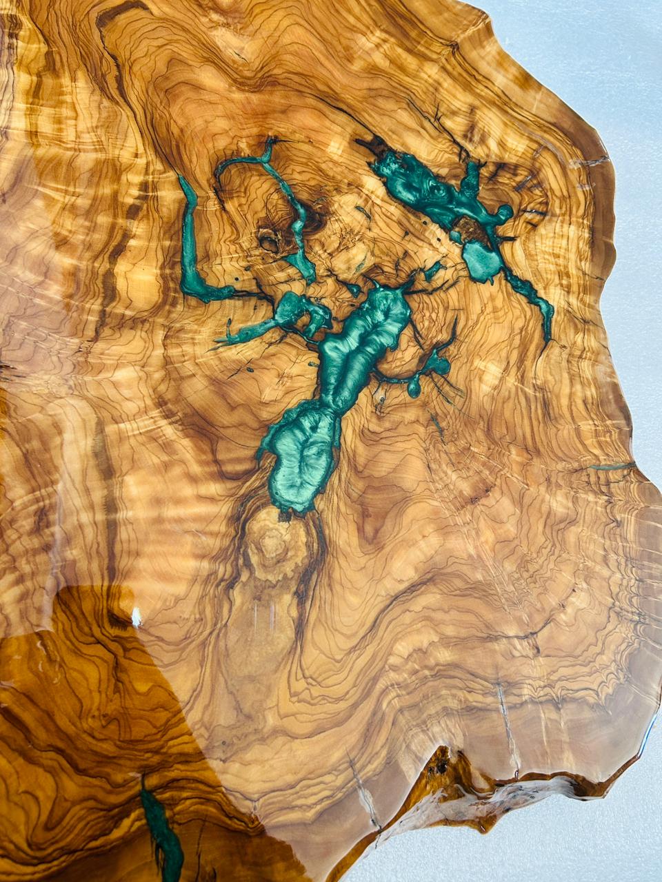 Live Edge Olive Wood Resin Small Coffee Table – Green Resin Veins, 26.8 × 17.3 in (One of a Kind, T100) 1Nt2I82GEGc-Kr4lc9GtuqiYry-shmxZd