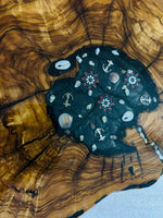 Live Edge Olive Wood Resin Side Table – Black Resin Nautical Charms, 16.1 × 14.2 in (One of a Kind, T44) 1P0uOf7hBZ5l9zN4e6JennjCqSbbIfkTQ