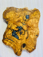 Live Edge Olive Wood Resin Side Table – Blue Resin Veins, 22.8 × 16.1 in (One of a Kind, T71) 1Q02wuNC8YlOxhk2CmzLFe8q2bq3mRk6v
