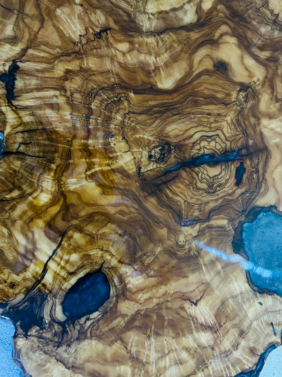Live Edge Olive Wood Resin Side Table – Blue Resin Pools, 24.8 × 17.3 in (One of a Kind, T62) 1RIT7CMc0O4v0QITBXlvRSuw3aTj20B02