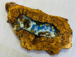 Live Edge Olive Wood Resin Small Coffee Table – Blue Ocean Pebble Resin, 26.8 × 14.2 in (One of a Kind, T46) 1RIZdYLovLWobuypEbCUDJhl4DvljKSUS