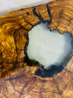 Live Edge Olive Wood Resin Side Table – White Resin Center, 16.5 × 15.7 in (One of a Kind, T58) 1S_cJEvTtdAs9nqfDyTWLWRtn-Ih5K38X