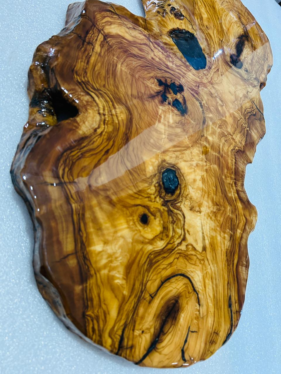 Live Edge Olive Wood Resin Small Coffee Table – Black Resin Knots, 30.3 × 14.6 in (One of a Kind, T99) 1TT7AZSydqUZTVNWASkqSXZoJi-zauqKE