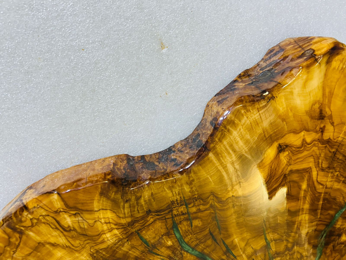 Live Edge Olive Wood Resin Side Table – Emerald Green Resin Veins, 21.7 × 19.7 in (One of a Kind, T31) 1VVBqXLsO3342Mia6EZXX4c8mTmROp6XN