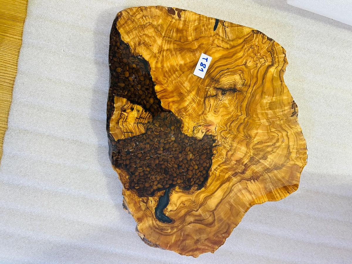 Live Edge Olive Wood Resin Side Table – Coffee Bean Resin, 18.1 × 14.2 in (One of a Kind, T81) 1W--xee7Eb-IjGjqv5eDOUx1HbTHyEwV3