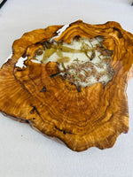 Live Edge Olive Wood Resin Side Table – White Resin Dried Flowers, 20.9 × 16.1 in (One of a Kind, T7) 1WSooeyJwjOPs66u4WIyJWFO7rVgODwJr