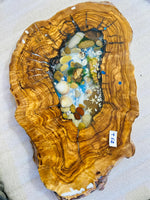 Live Edge Olive Wood Resin Side Table – Sea Shell Pebble Resin, 22 × 13.8 in (One of a Kind, T52) 1WtWsUM98iDY3C08xFiPBfkO7AJqm9g04