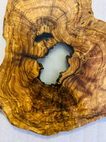 Live Edge Olive Wood Resin Side Table – White Resin Center, 19.7 × 17.7 in (One of a Kind, T59) 1aVYMMzFK-w2CnKs6PFMUuzfJ4UaSVrfI