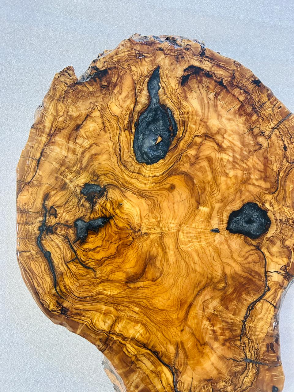 Live Edge Olive Wood Resin Side Table – Black Resin Knots, 23.6 × 16.9 in (One of a Kind, T77) 1fYDWat27lVSPSMNOrOX3ba2Ubwnkd0Bc