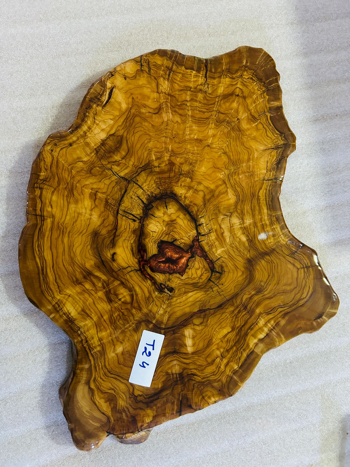 Live Edge Olive Wood Resin Side Table – Copper Red Resin Center, 21.3 × 16.5 in (One of a Kind, T24) 1hoLG29-qqpmBCeLseJFE6FLRB5QAAPL0