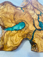 Live Edge Olive Wood Resin Small Coffee Table – Turquoise Resin Veins, 26 × 18.5 in (One of a Kind, T75) 1i-G4klfyRhfrJD01fJ6tBW_MKP3ywS9b