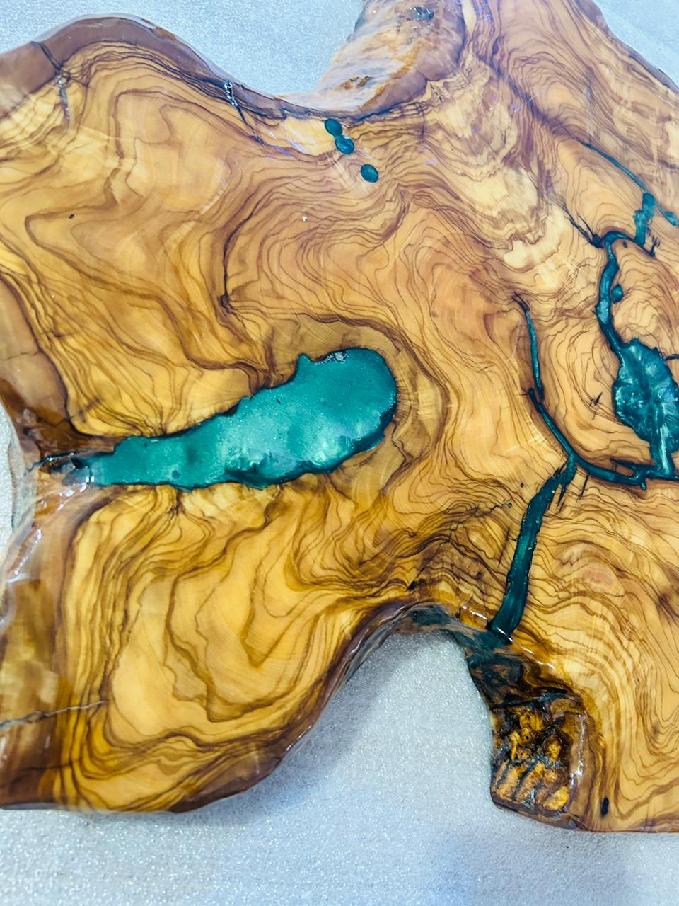 Live Edge Olive Wood Resin Small Coffee Table – Turquoise Resin Veins, 26 × 18.5 in (One of a Kind, T75) 1i-G4klfyRhfrJD01fJ6tBW_MKP3ywS9b