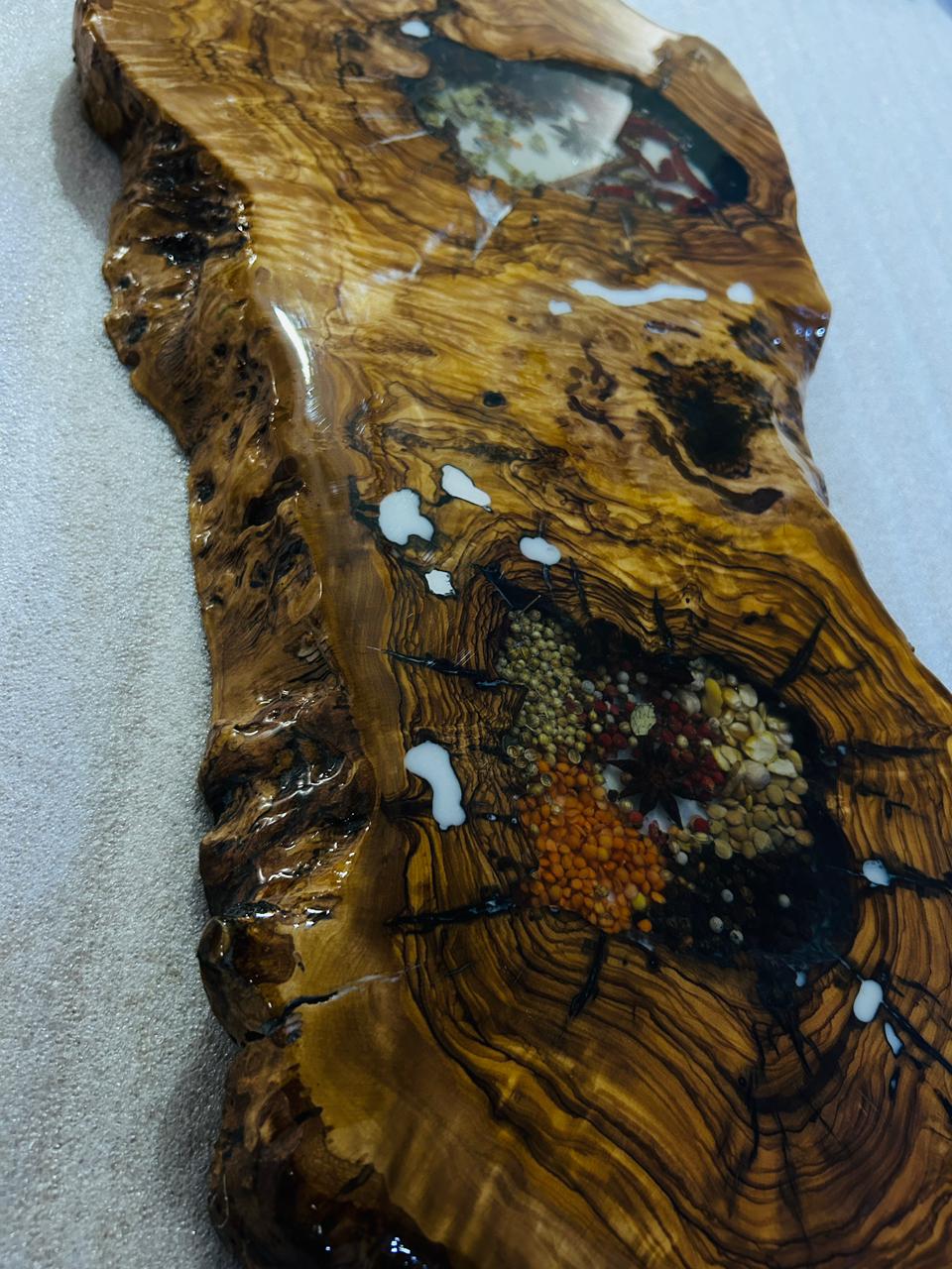 Live Edge Olive Wood Resin Small Coffee Table – Spice Resin, 26.8 × 13.8 in (One of a Kind, T45) 1jTpMWicVlWAtq76dKlHVm7_6ydjDkzWh