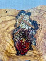 Live Edge Olive Wood Resin Side Table – Red Chili Spice Resin, 18.5 × 15.4 in (One of a Kind, T82) 1lduV782660EQKeH_FR5LDV0VXgGkIO7r