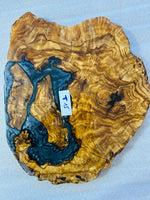 Live Edge Olive Wood Resin Side Table – Blue Grey Resin River, 18.9 × 15.7 in (One of a Kind, T15) 1oAS6Gvn7J8YkSMLFmHnaAOsfu7qAbDMo