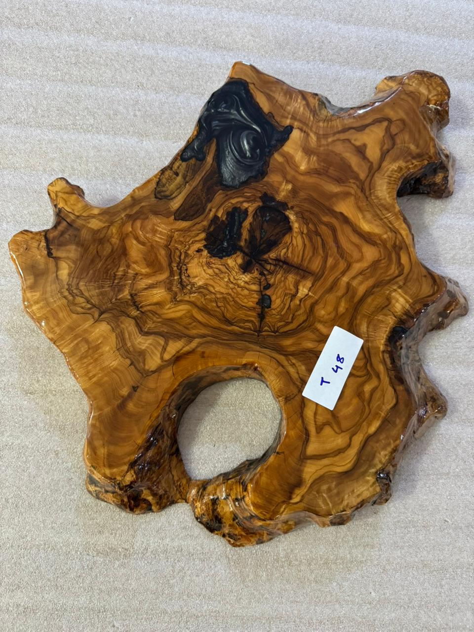Live Edge Olive Wood Resin Side Table – Burl Live Edge Resin, 19.7 × 17.7 in (One of a Kind, T48) 1sp45TxKwcPUHVXFFKEbUuqcOdyK24Id2