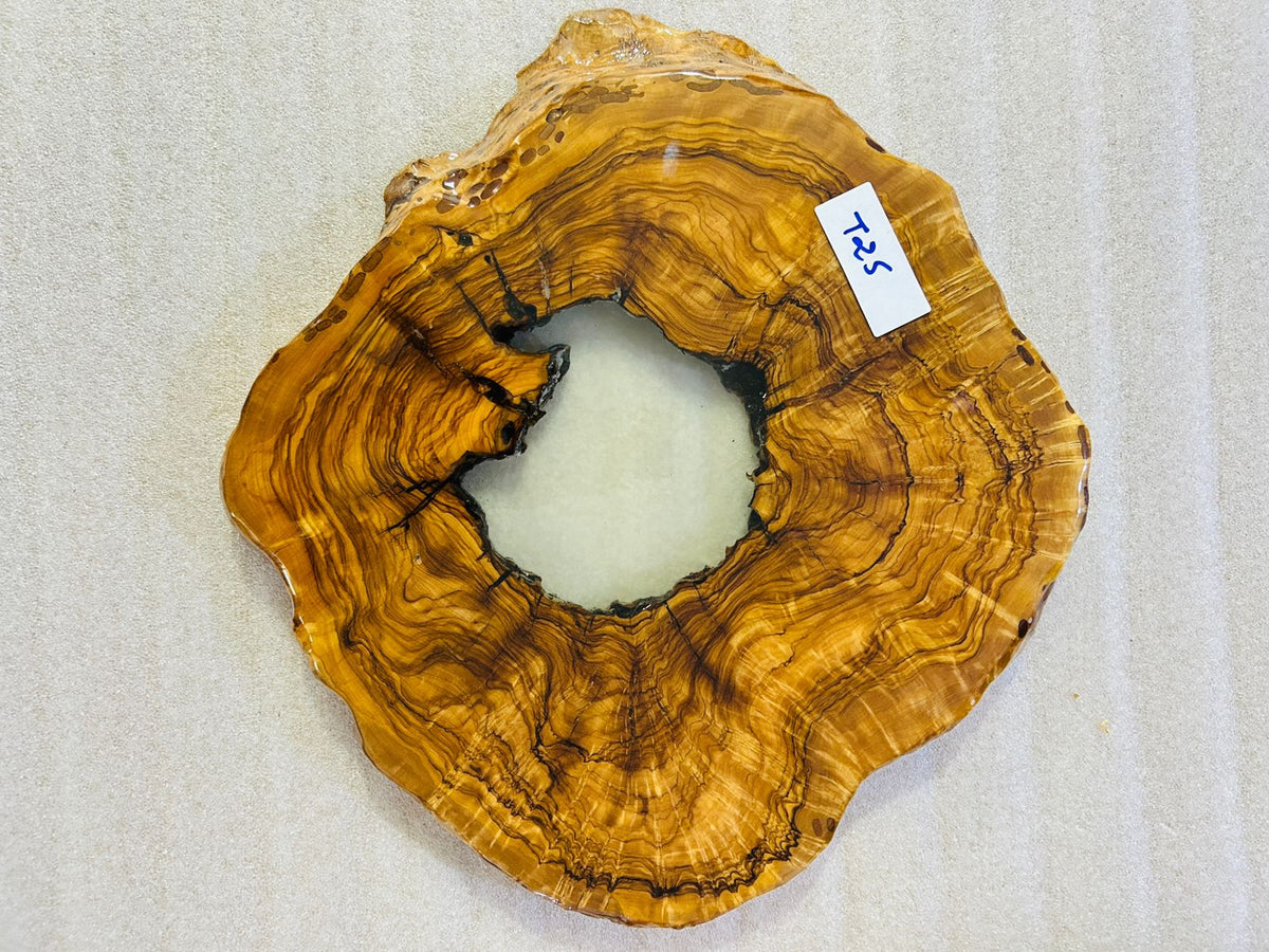 Live Edge Olive Wood Resin Side Table – White Resin Center, 15.7 × 15.7 in (One of a Kind, T25) 1tLObG7EAaM1FBKdSgppwYxEJb13By56H