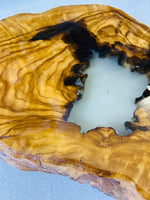 Live Edge Olive Wood Resin Side Table – White Black Resin Center, 22 × 13.4 in (One of a Kind, T32) 1uQDjtxrKhla-DPByc739PRhbK9HeJjPp