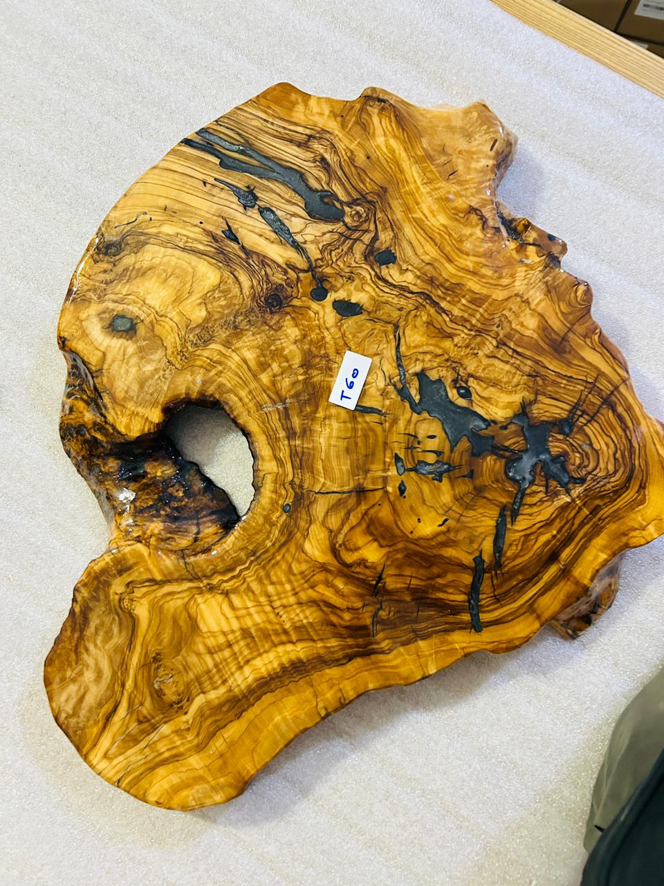 Live Edge Olive Wood Resin Side Table – Dark Blue Resin Veins, 22.8 × 18.5 in (One of a Kind, T60) 1vygakZdk1CCPmOgnuxMSdsgsEEDdfbHh