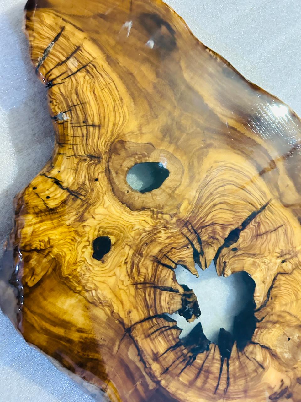 Live Edge Olive Wood Resin Side Table – White Resin Center, 20.9 × 14.6 in (One of a Kind, T69) 1wW6hQJ3wN823V4oidqnlOoXXexvlXkYn