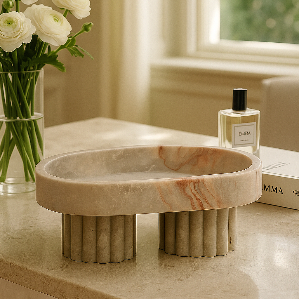 Oval Marble Centerpiece