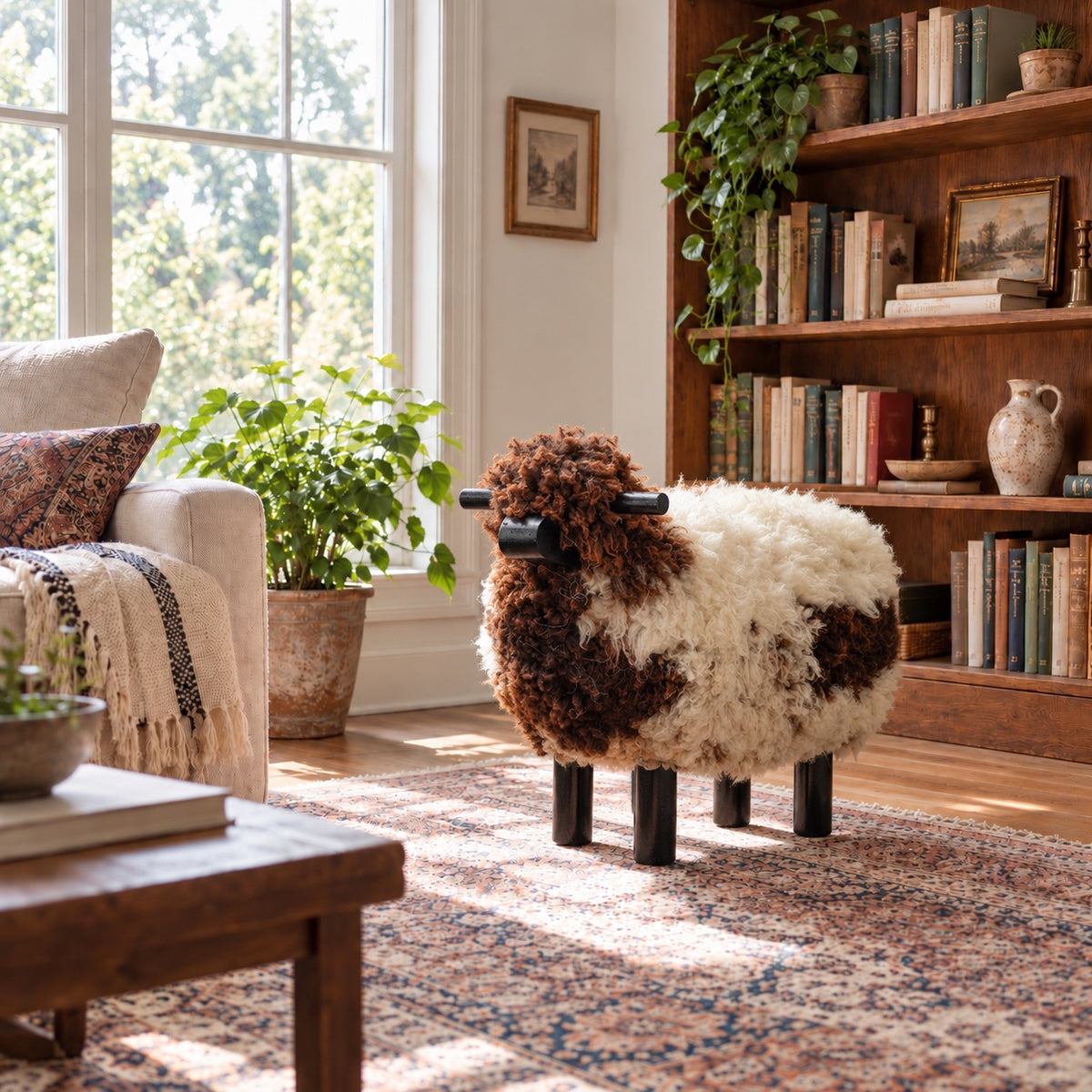 Sheepskin Sheep Stool & Footrest 49387478-8A6B-4FB3-8DB4-11F069F240C4