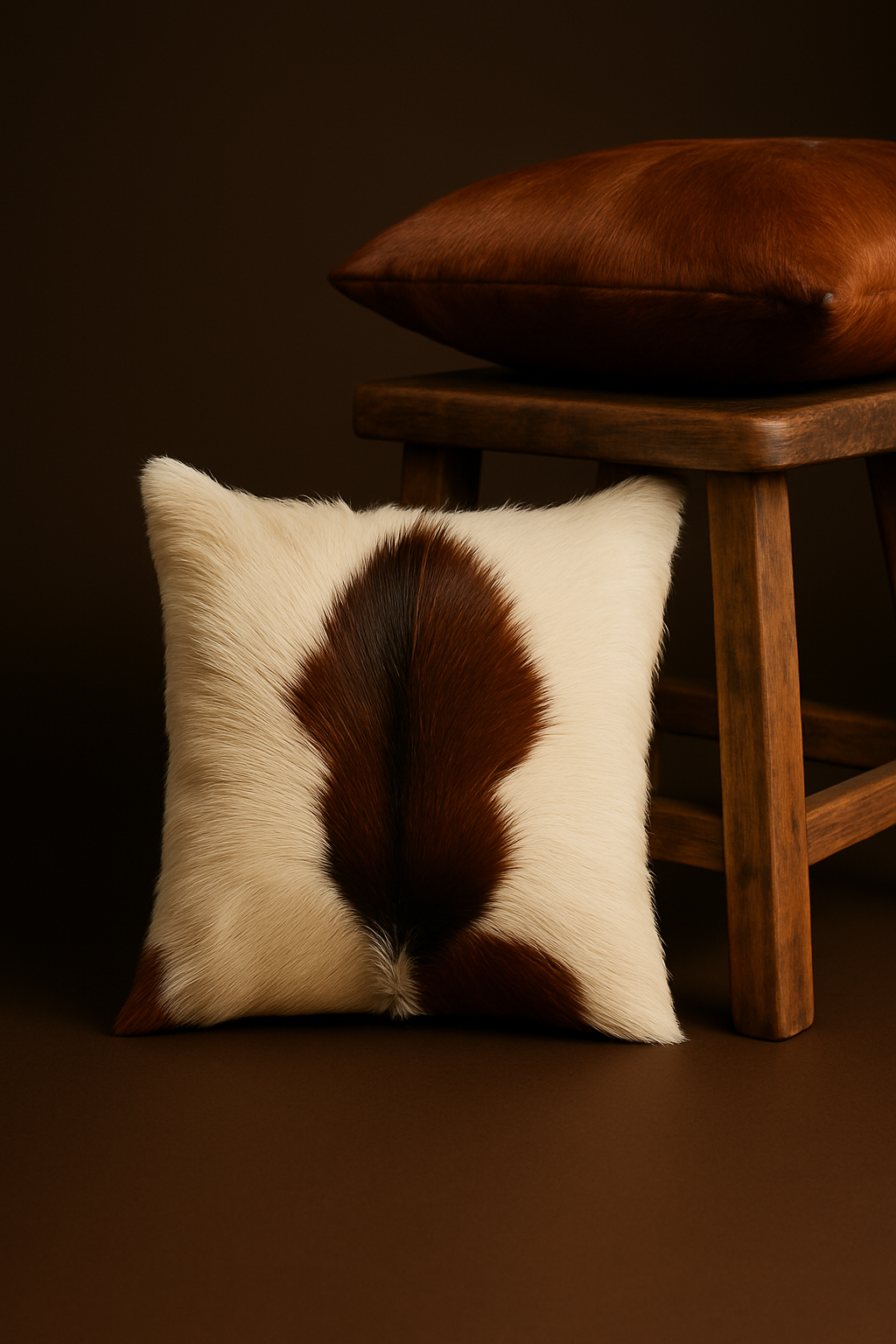 Goatskin Cushion – Natural Hide 15×15"