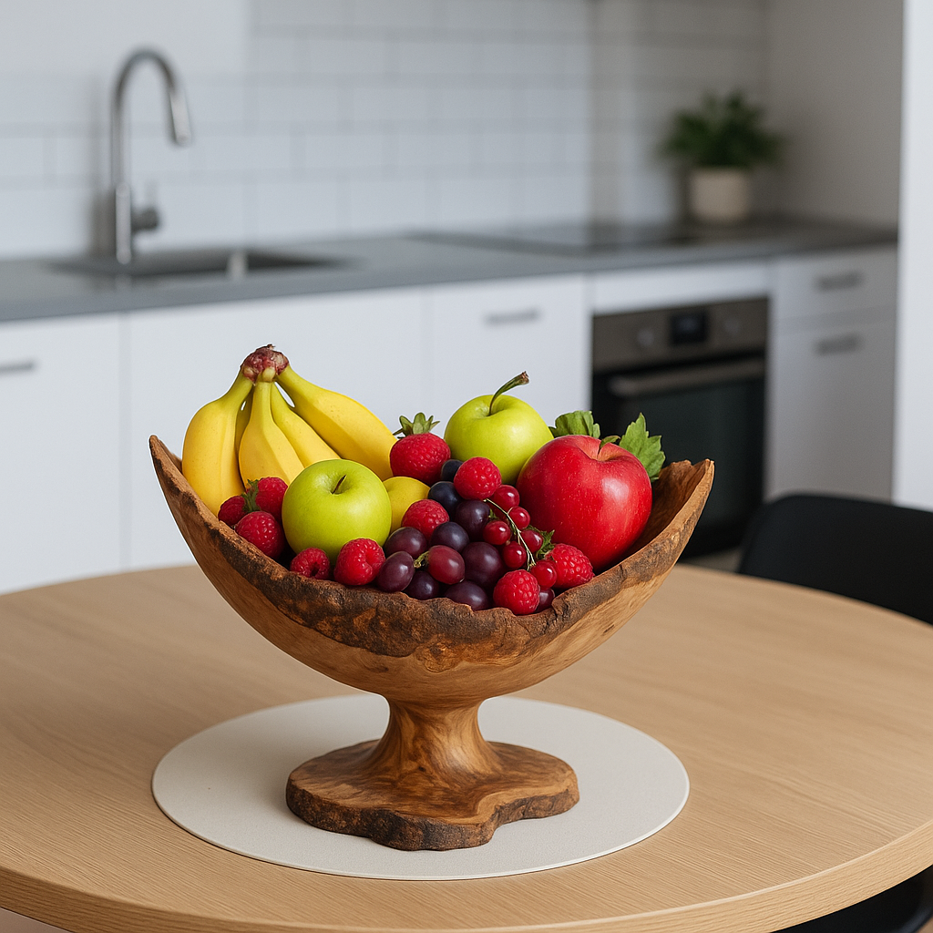 Olive Wood Pedestal Bowl