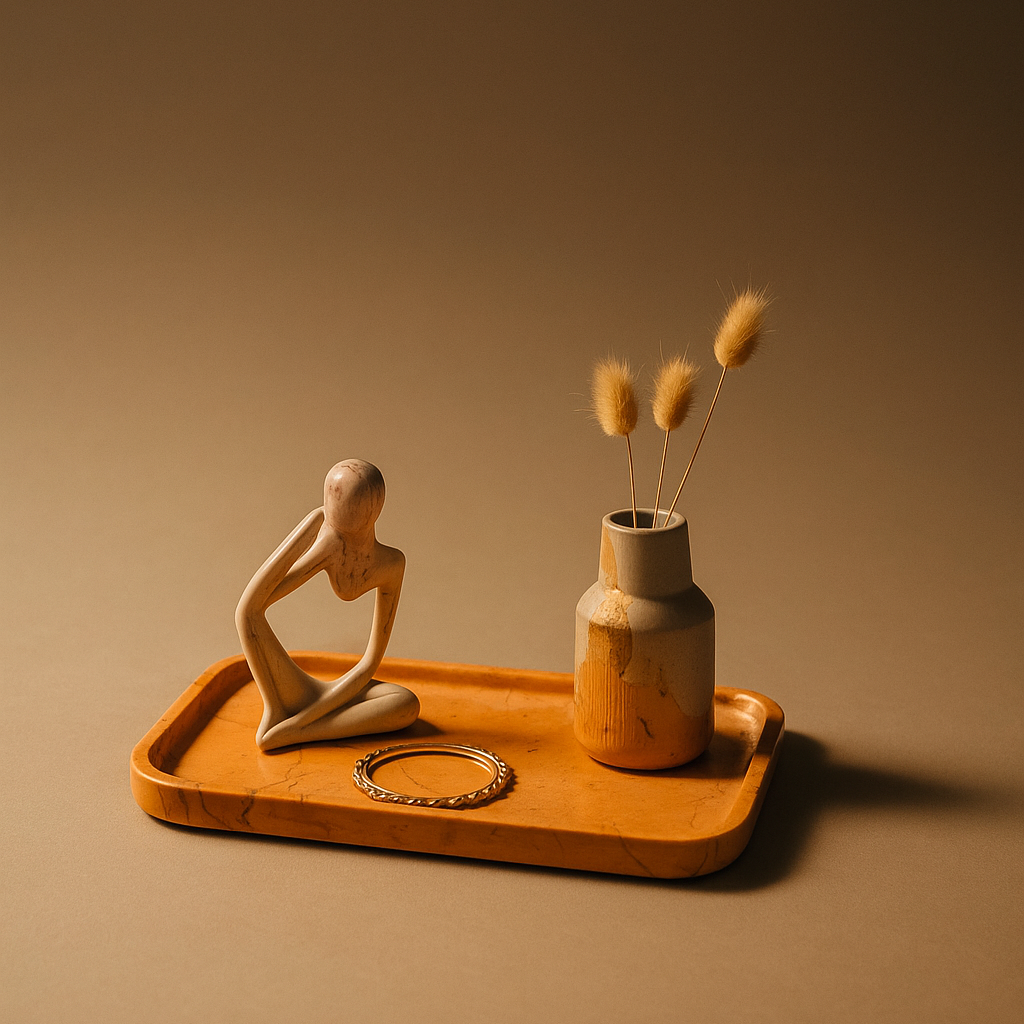 Rectangular Marble Tray Modern Vanity Organizer