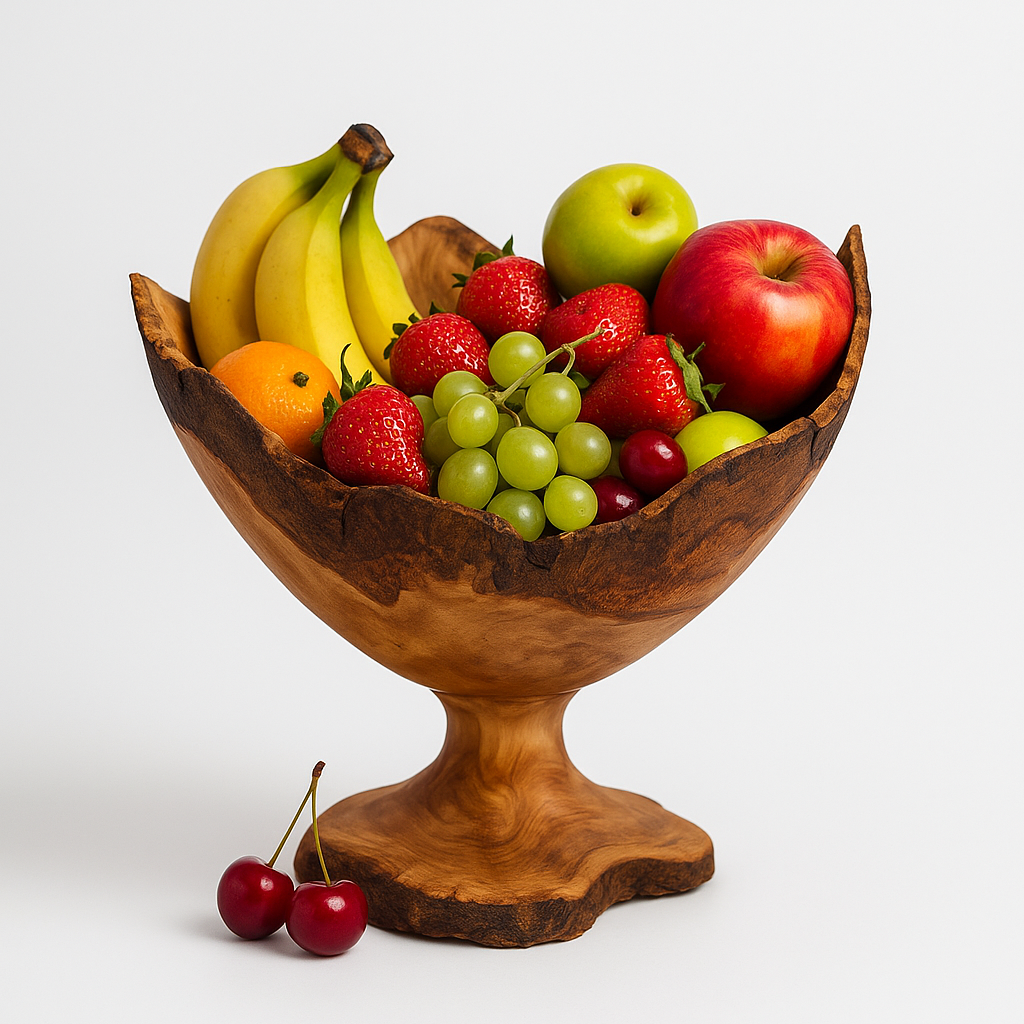 Olive Wood Pedestal Bowl