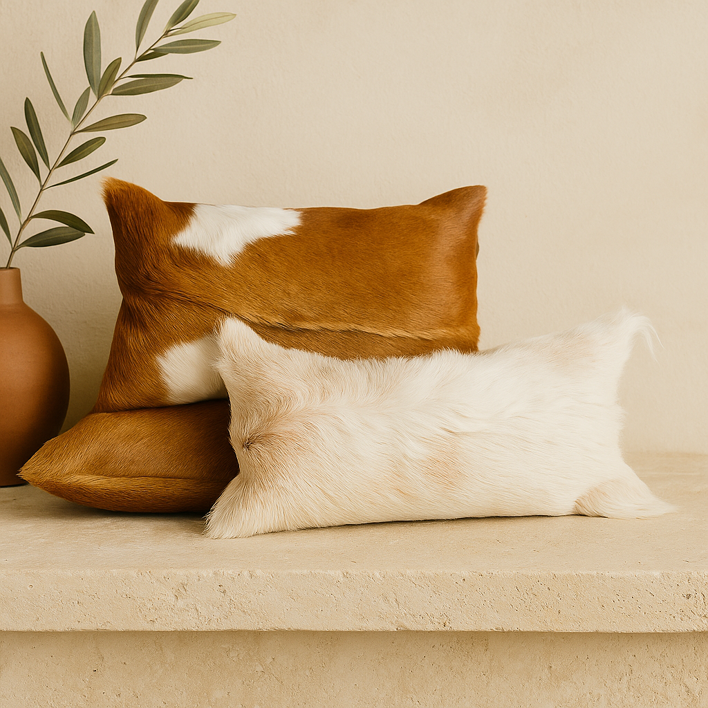 Rectangular Goatskin Cushion 18×10"