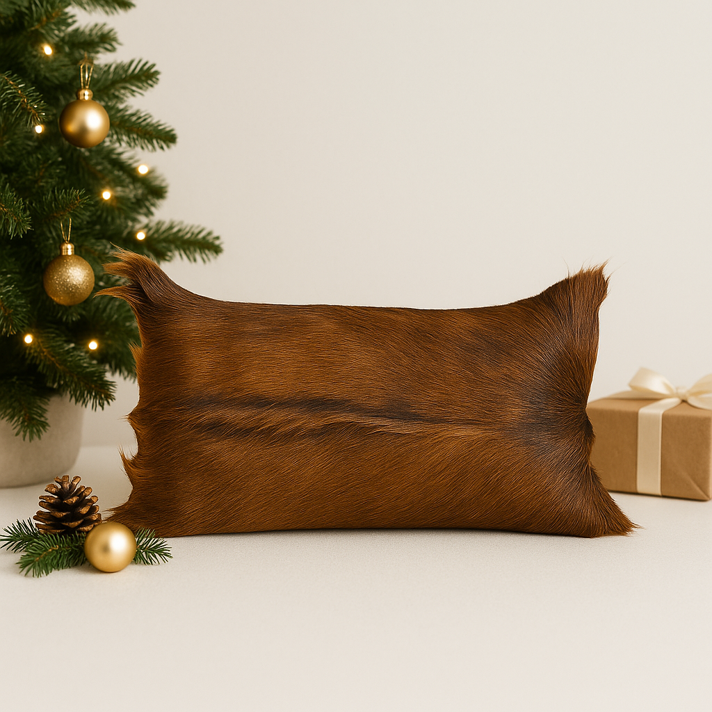Rectangular Goatskin Cushion 18×10"